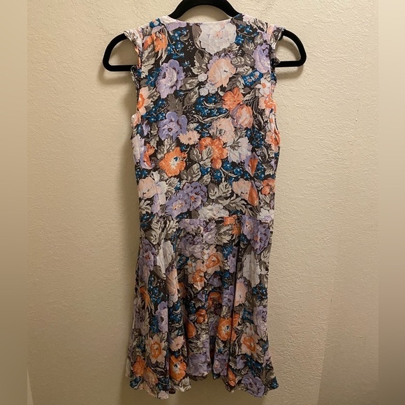 Rebecca Taylor Penelope V-Neck Silk Floral Multicolor Dress - Picture 8 of 11
